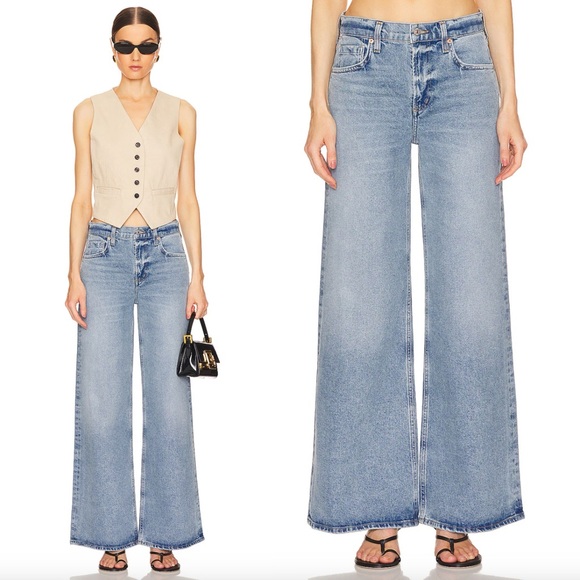 Citizens of Humanity Loli Mid Rise Wide Leg Jeans Blythe - Picture 1 of 8